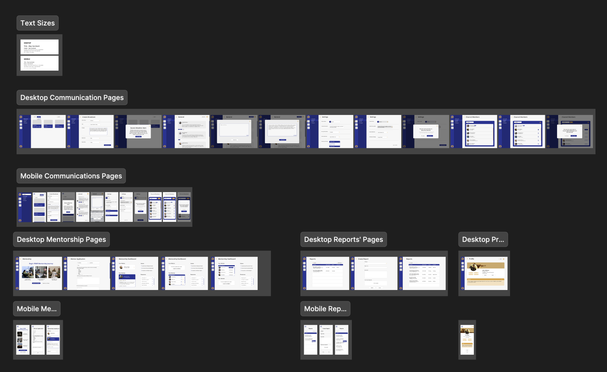 GuardConnect high-fidelity screens